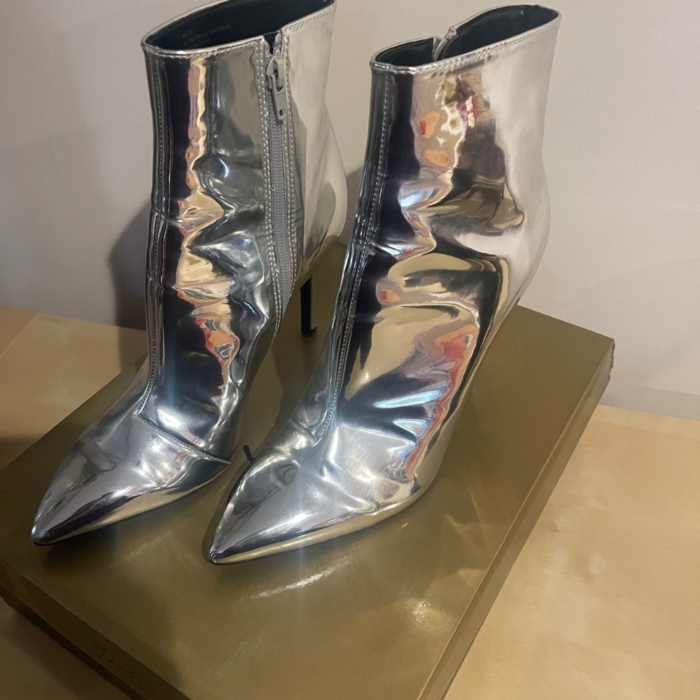 Silver Ankle Boots